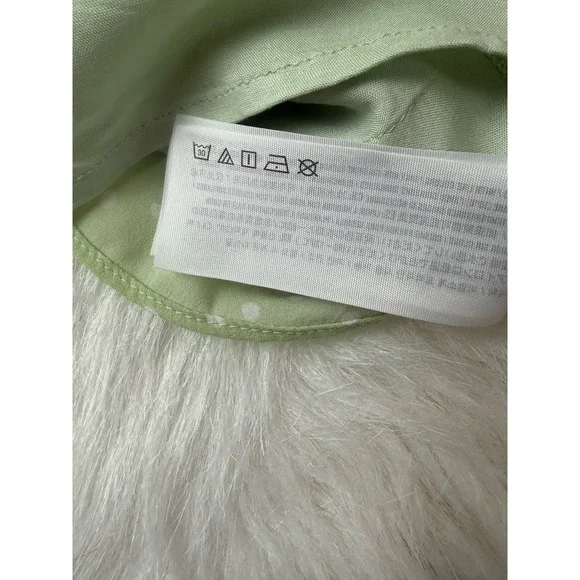 Abercrombie & Fitch-Mint Green, White Polka Dot, Smock, Ruffle Hem, Dress. Sz-S - Picture 9 of 9